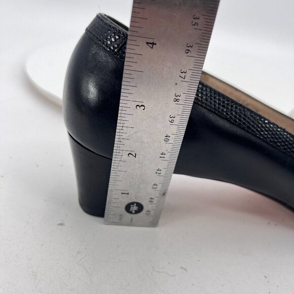 Salvatore Ferragamo Women Size 10 AAAA Black Leather Bow Block Low Heel Shoes - Picture 13 of 13